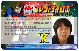 コレジャナイロボ操縦免許証